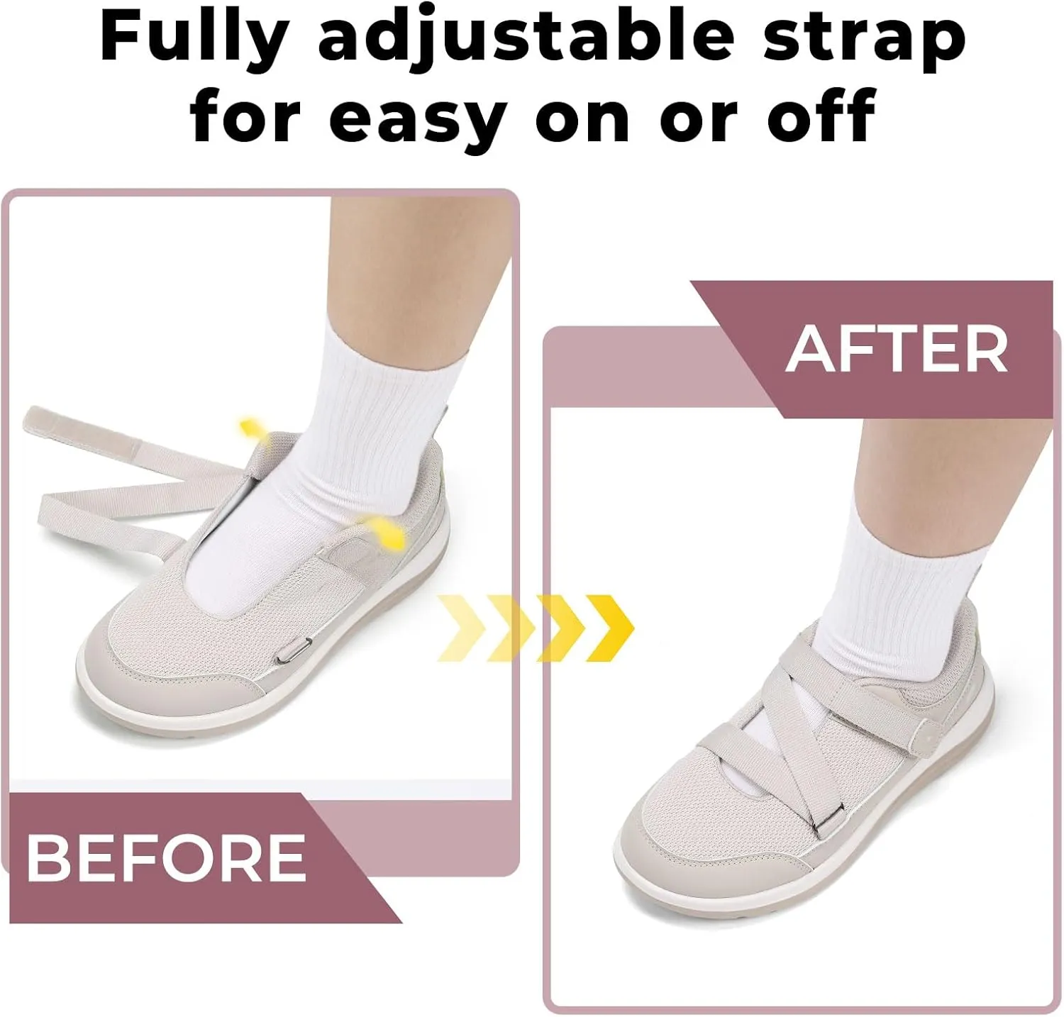 FitVille Extra Wide Shoes for Women Comfortable Adjustable Strap for Swollen Feet Diabetic Sandals for Women Wide Width Neuropathy Foot Pain Relief