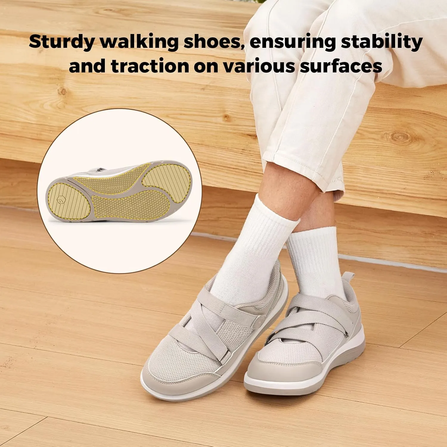 FitVille Extra Wide Shoes for Women Comfortable Adjustable Strap for Swollen Feet Diabetic Sandals for Women Wide Width Neuropathy Foot Pain Relief
