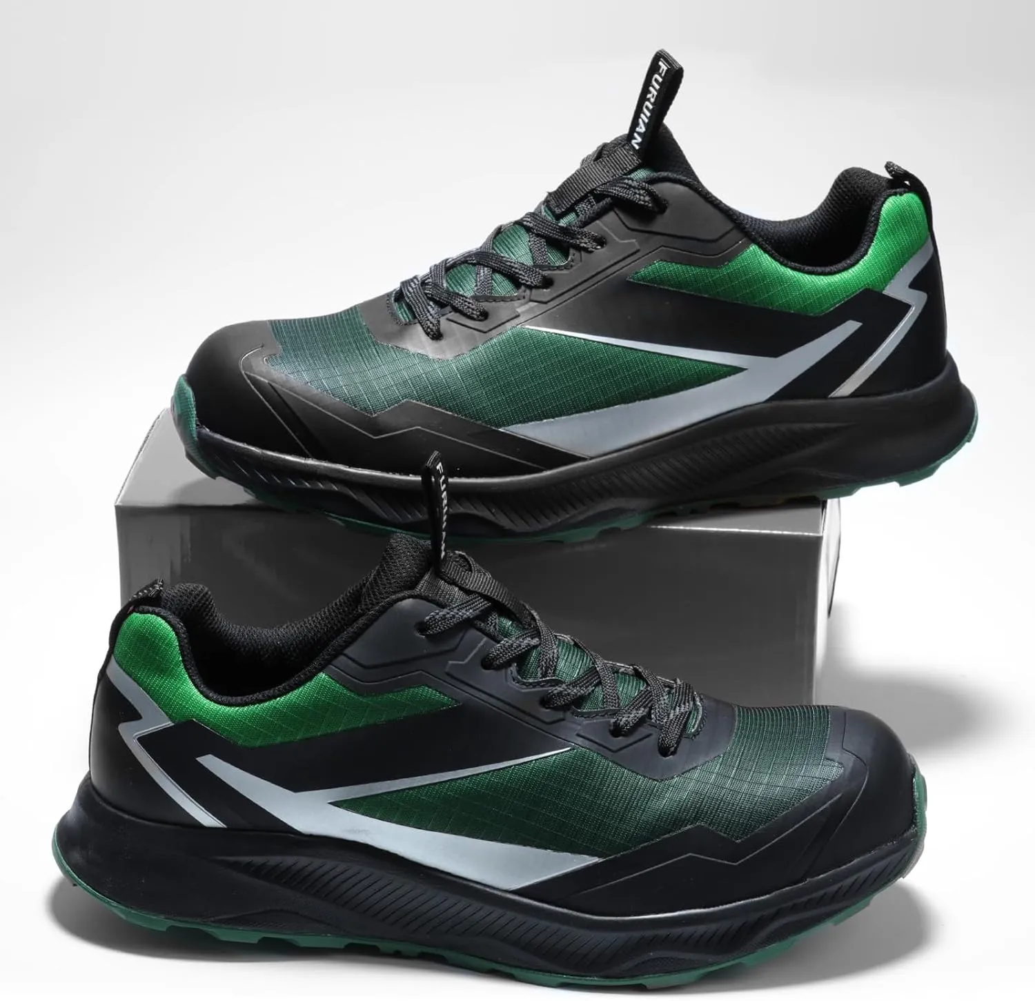 Furuian Composite Toe Shoes for Men Safety Work Shoes for Men Non Slip Rubber Outsole and Puncture Proof Kevlar Midsole Comfortable Safey Work Sneakers