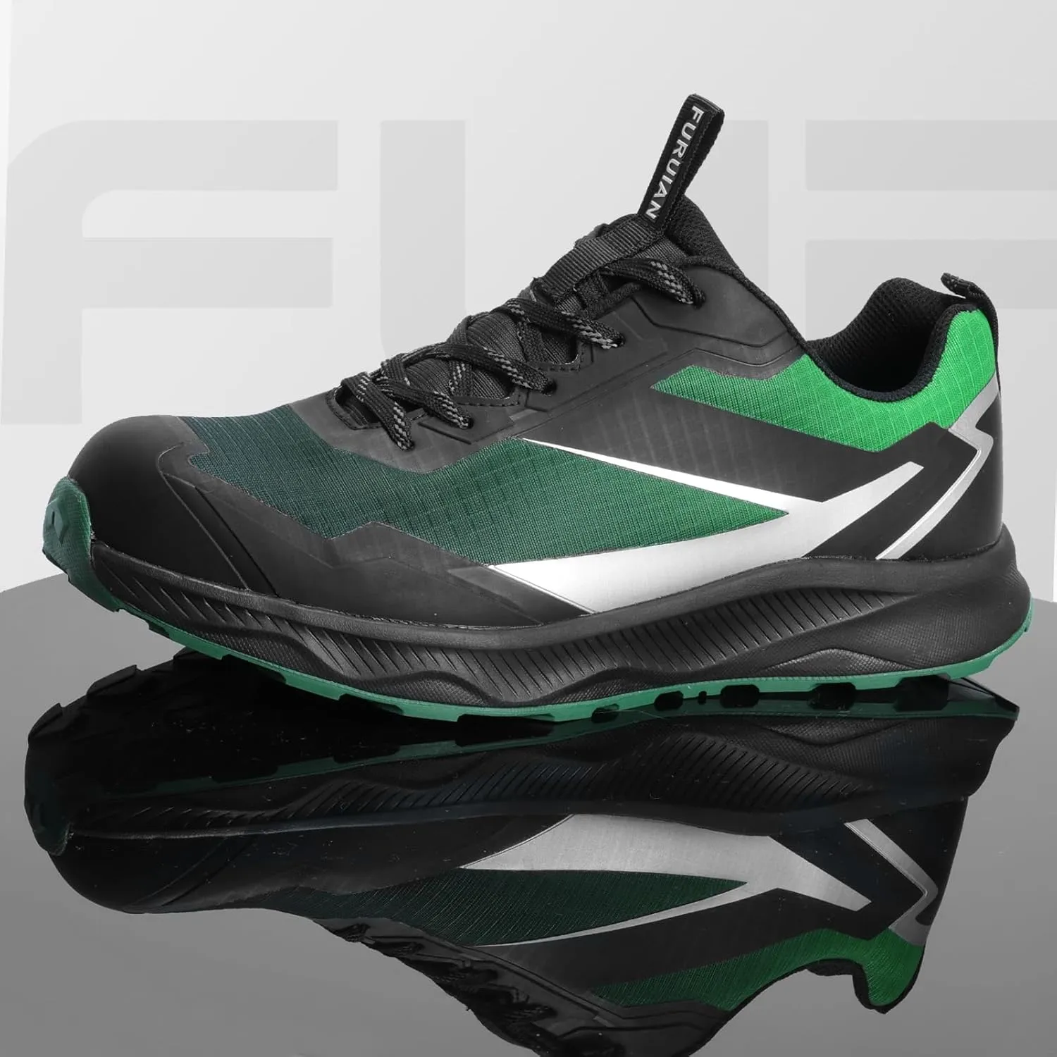 Furuian Composite Toe Shoes for Men Safety Work Shoes for Men Non Slip Rubber Outsole and Puncture Proof Kevlar Midsole Comfortable Safey Work Sneakers