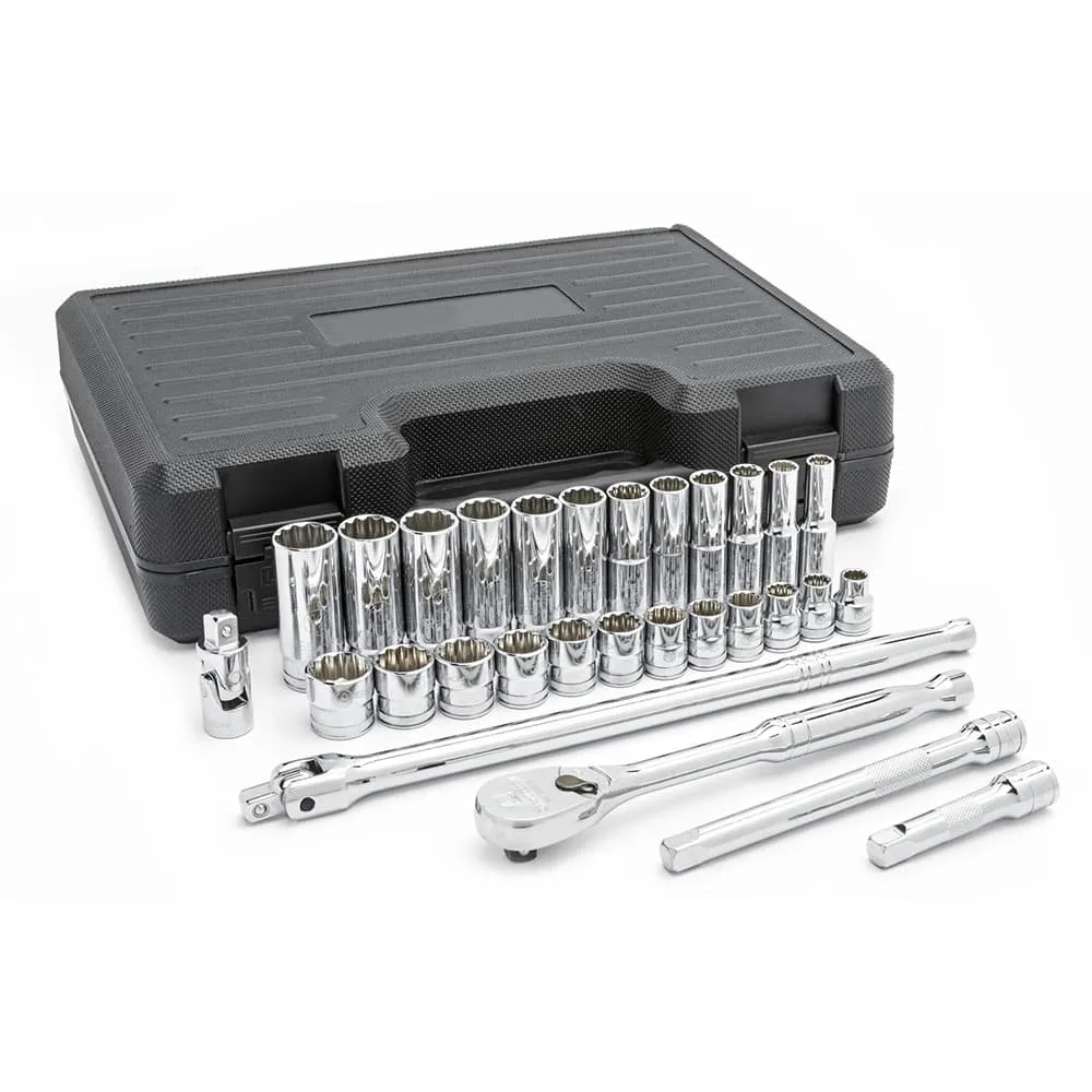 GearWrench 80692 29 Pc. 3/8" Drive 12 Point Standard & Deep Metric Mechanics Tool Set