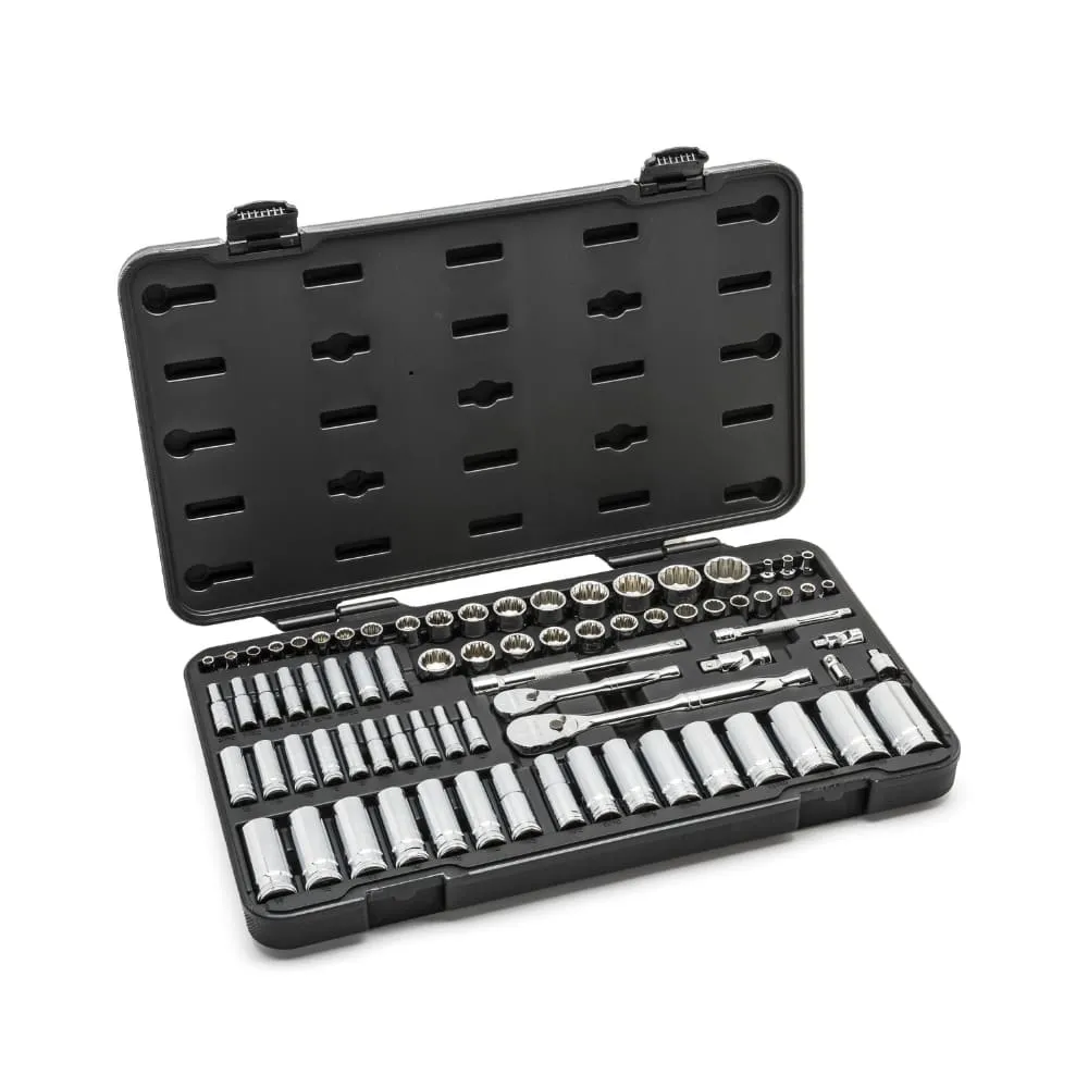 GearWrench 80948 76 Pc. 1/4" & 3/8" Drive 12 Point Standard & Deep SAE/Metric Mechanics Tool Set