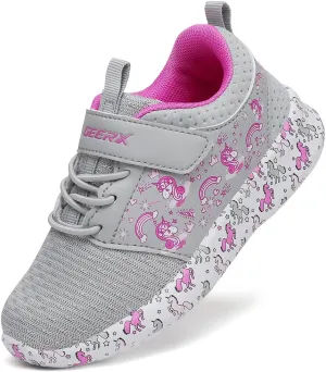 GEERX YUNI Unicorn Girls Shoes Lightweight Breathable Comfortable Sport Walking Athletic Running Tennis Sneakers (Toddler/Little Kid)