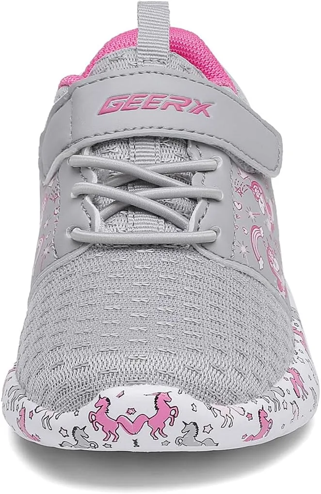 GEERX YUNI Unicorn Girls Shoes Lightweight Breathable Comfortable Sport Walking Athletic Running Tennis Sneakers (Toddler/Little Kid)