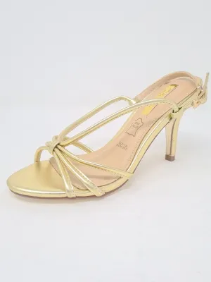 Glamour Sally Gold Strappy Heeled Sandals
