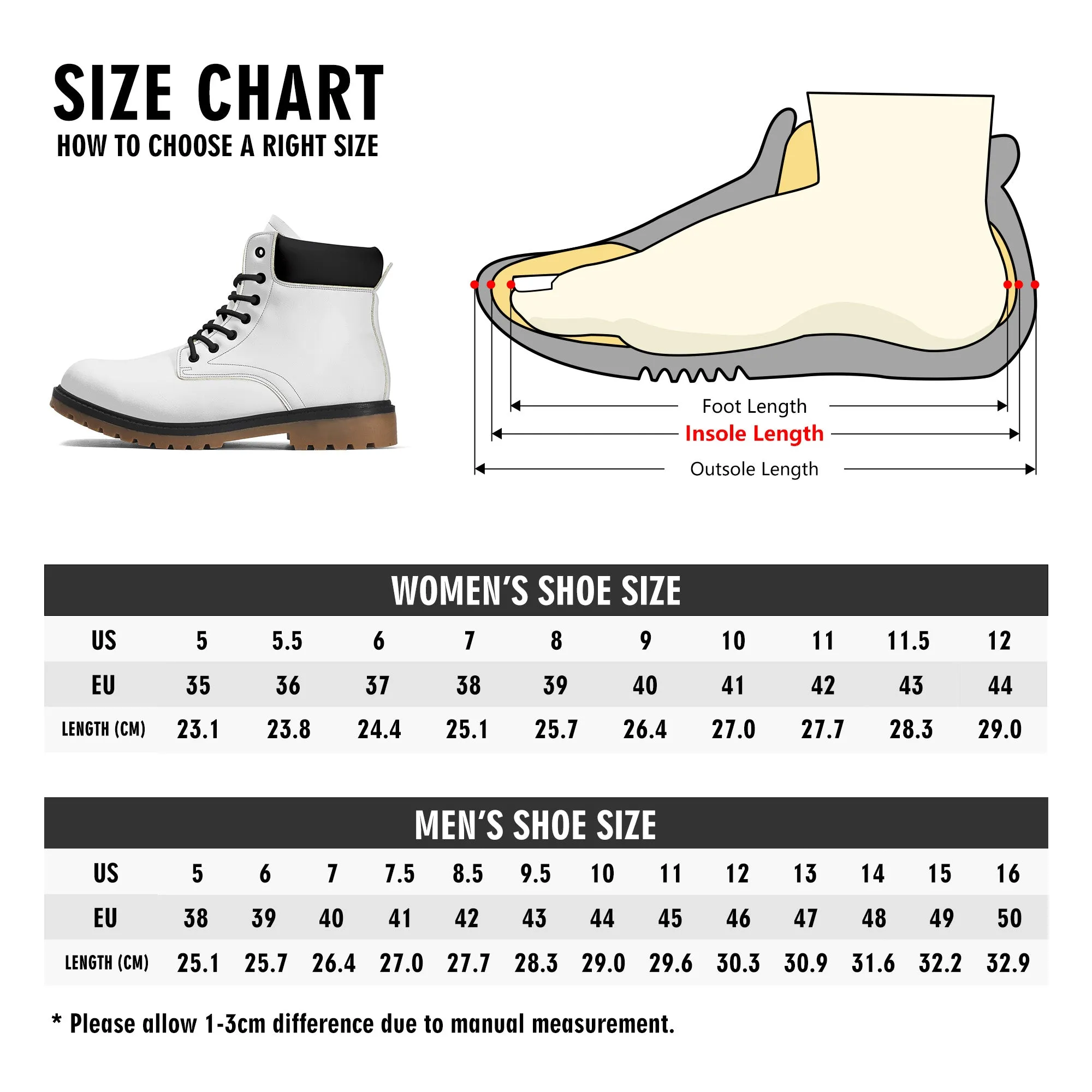 Gothic Grey And Black Leather Brown Outsole All Season Boots