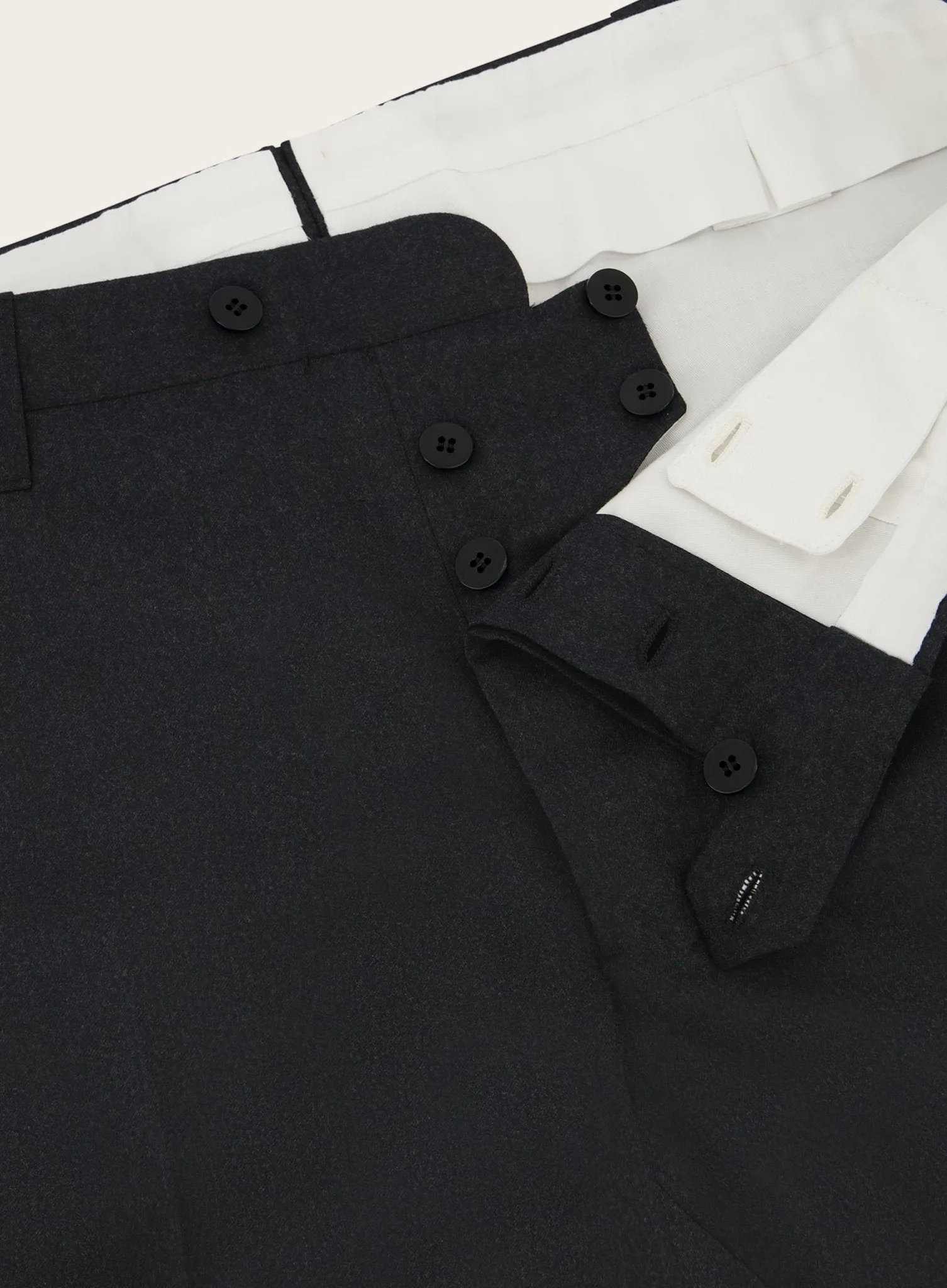 Handgemaakte pantalon van wol en cashmere