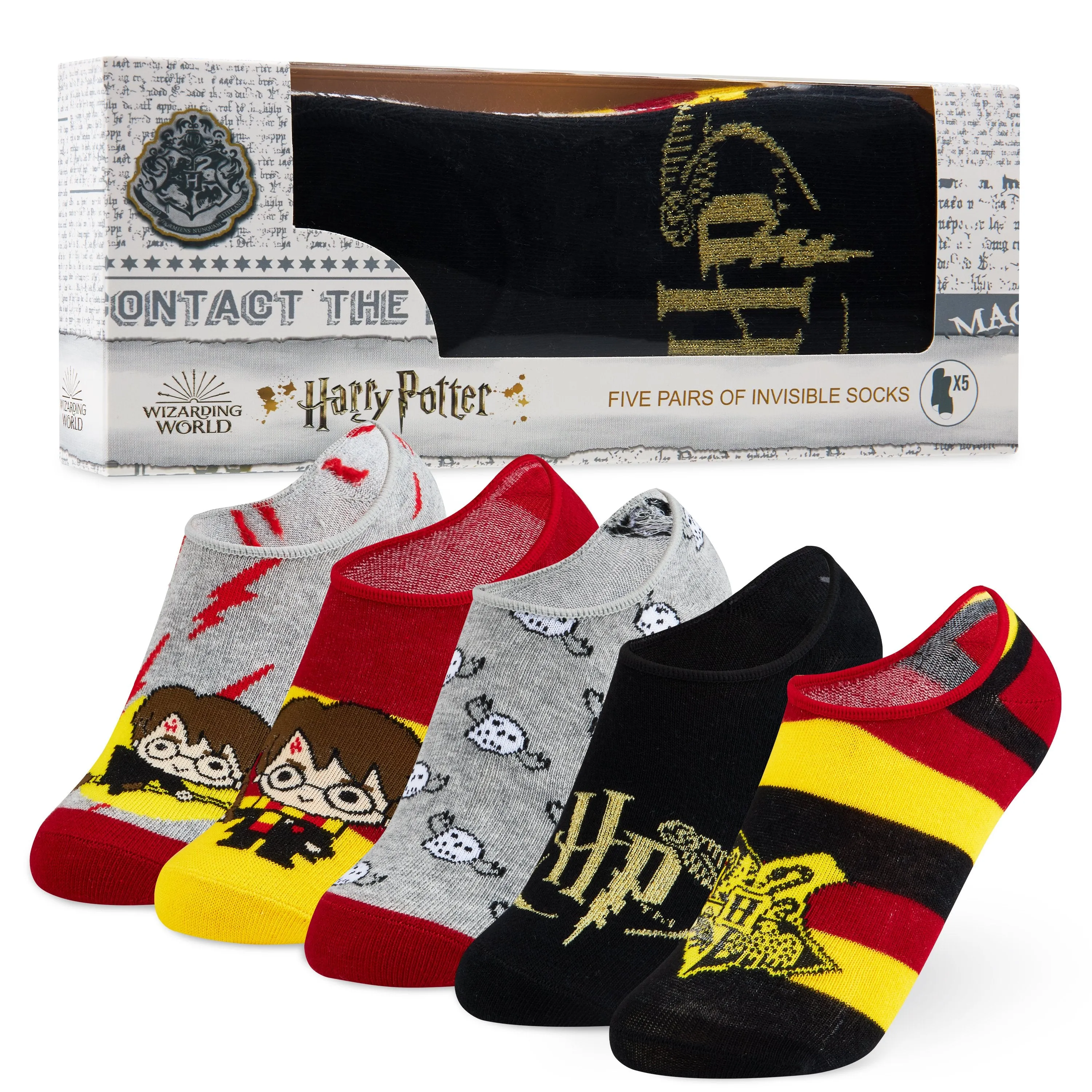 Harry Potter Invisible Socks, No Show Socks 5 Pairs, Harry Potter Gifts
