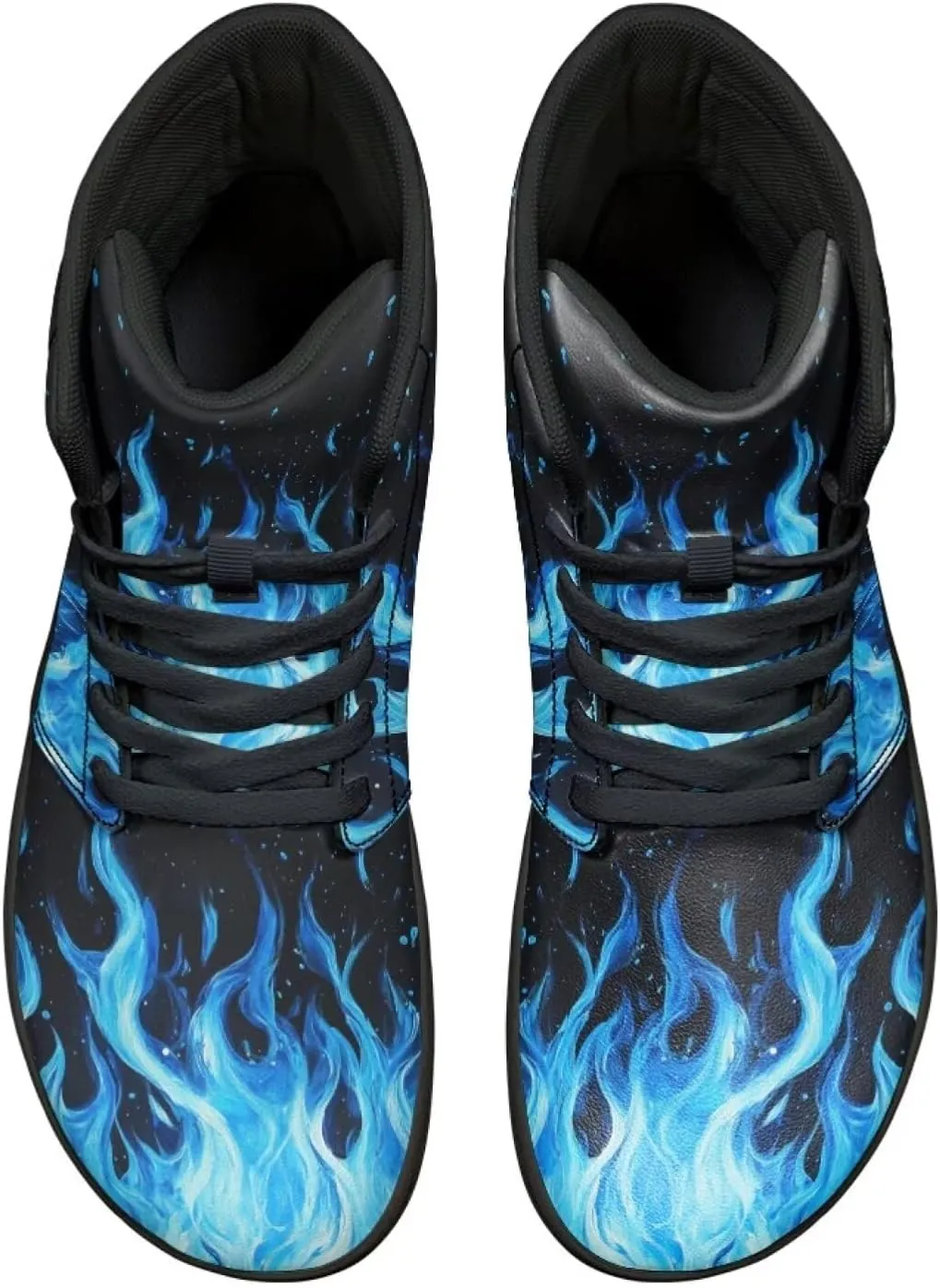 Jeiento Nature Pattern Mens Walking Shoes High Top Barefoot Running Shoes Wide Toe