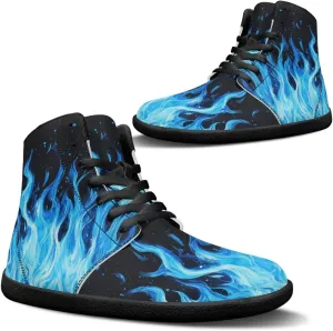 Jeiento Nature Pattern Mens Walking Shoes High Top Barefoot Running Shoes Wide Toe