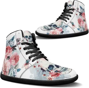 Jeiento Skull High Top Barefoot Running Shoes Breathable Sneaker for Men