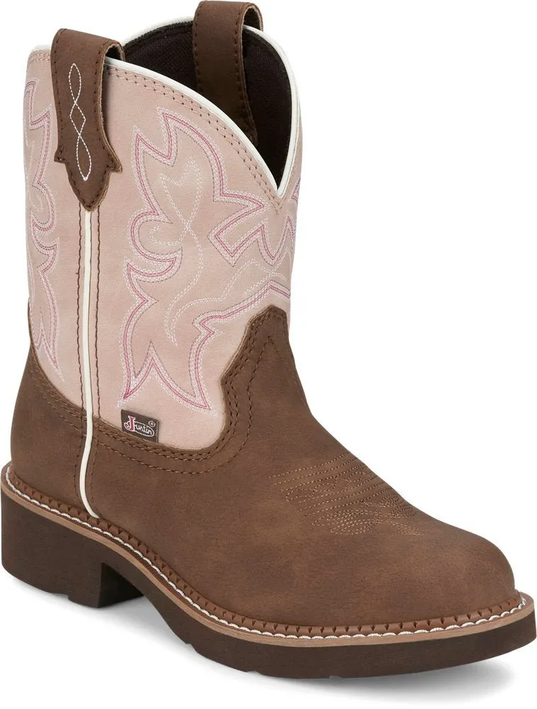 Justin Boots Women's 8" Kay Pink Round Toe Western Boot