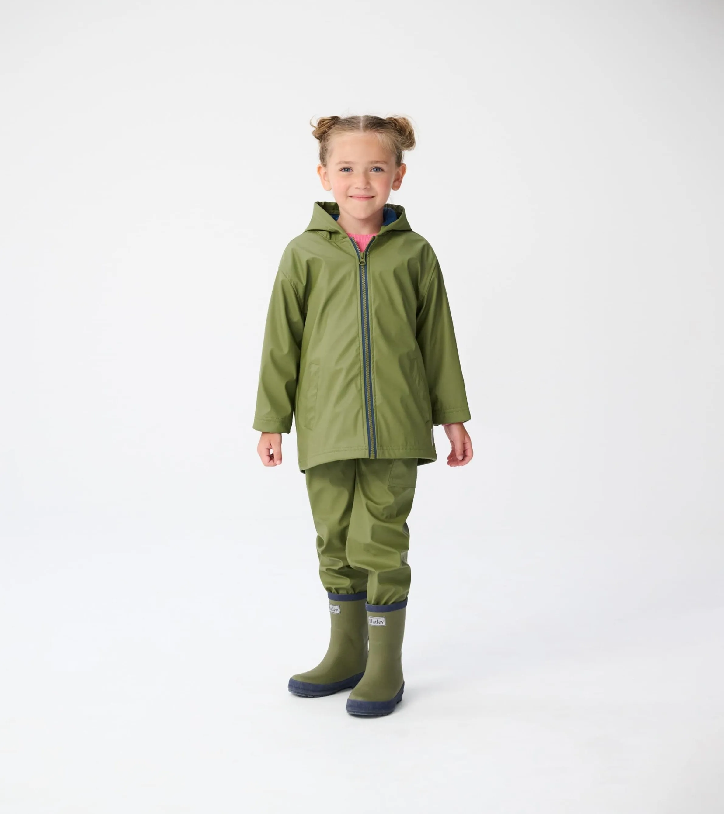 Kids Forest Green Matte Wellies