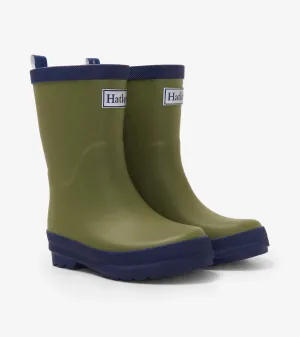 Kids Forest Green Matte Wellies