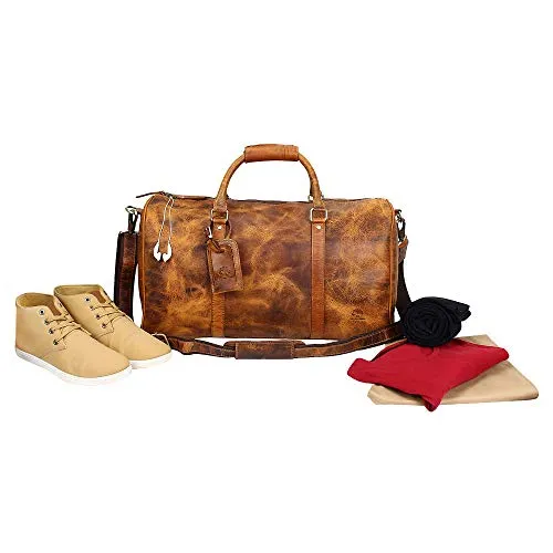 Leather Duffel Bags For Men Women - Airplane Underseat Carry On Luggage By Rustic Town