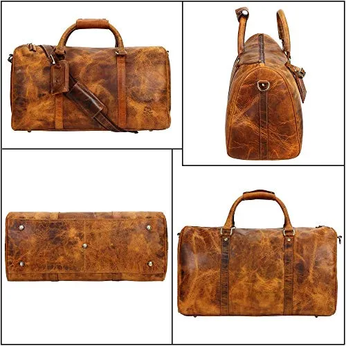 Leather Duffel Bags For Men Women - Airplane Underseat Carry On Luggage By Rustic Town