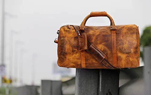 Leather Duffel Bags For Men Women - Airplane Underseat Carry On Luggage By Rustic Town