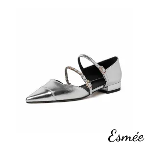 Leather Sandals with Chain Design