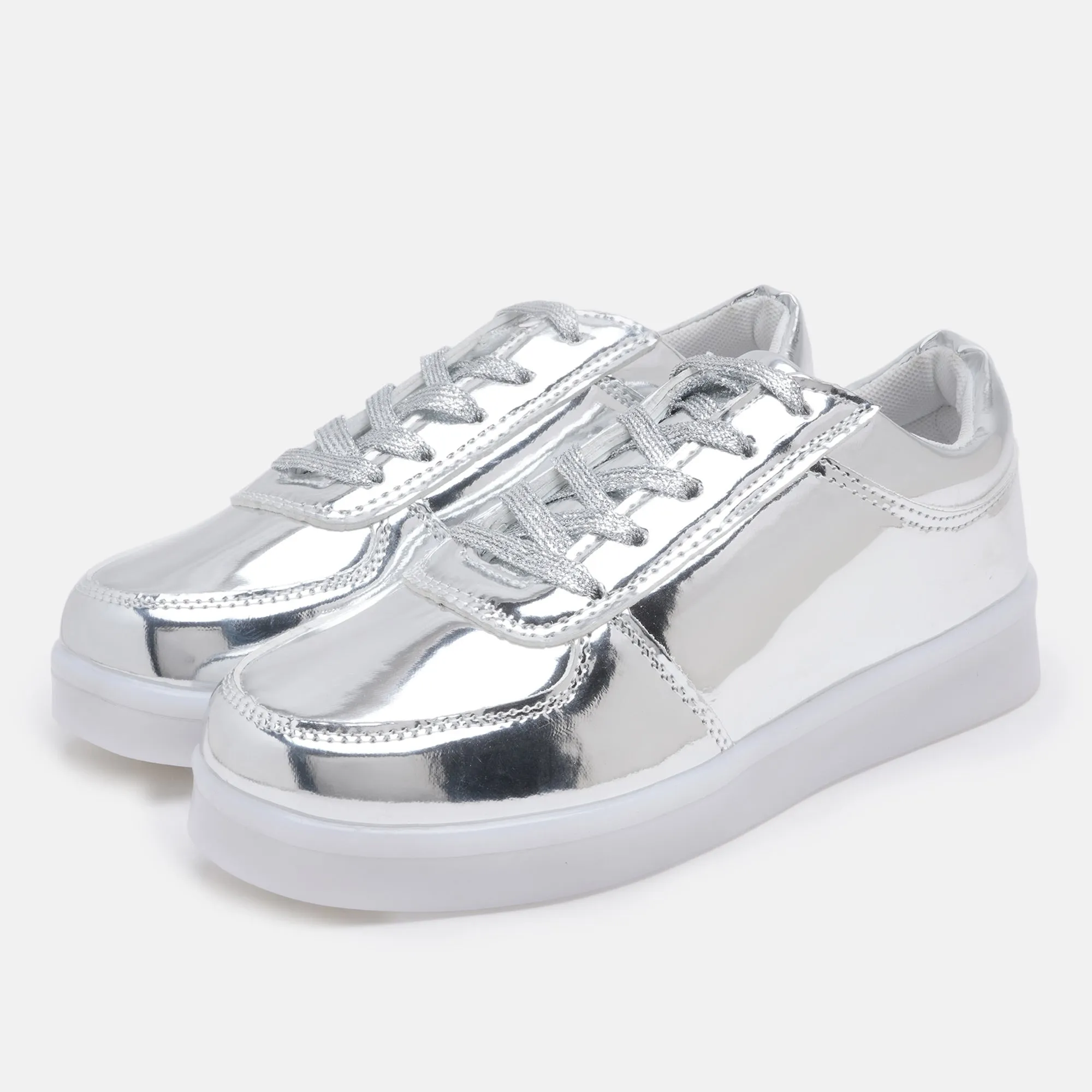 Light Me Up Sneakers - Ankle (Silver)