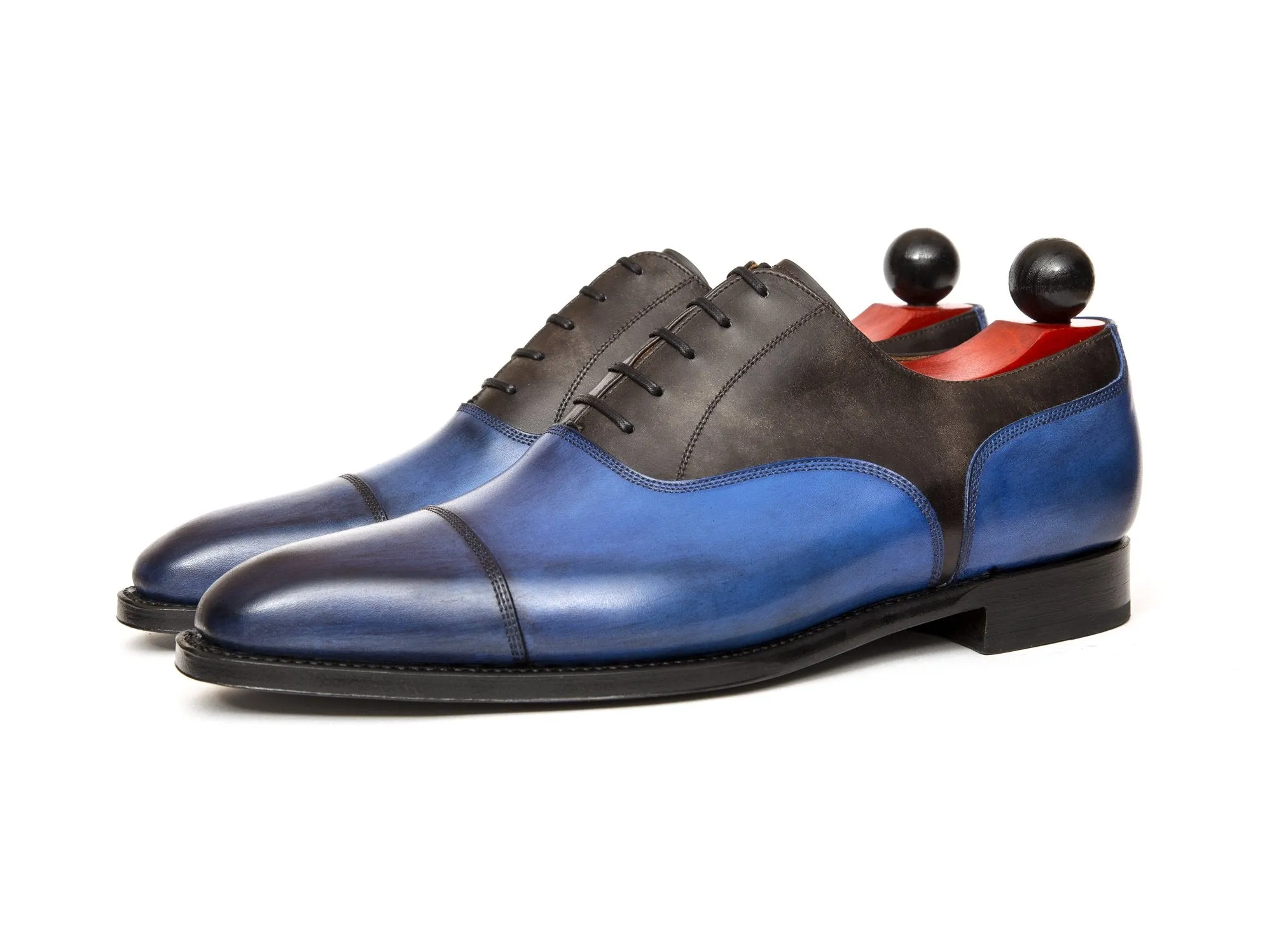 Magnolia - MTO - Sky Blue Calf / Grey Museum Calf - MGF Last - Single Leather Sole