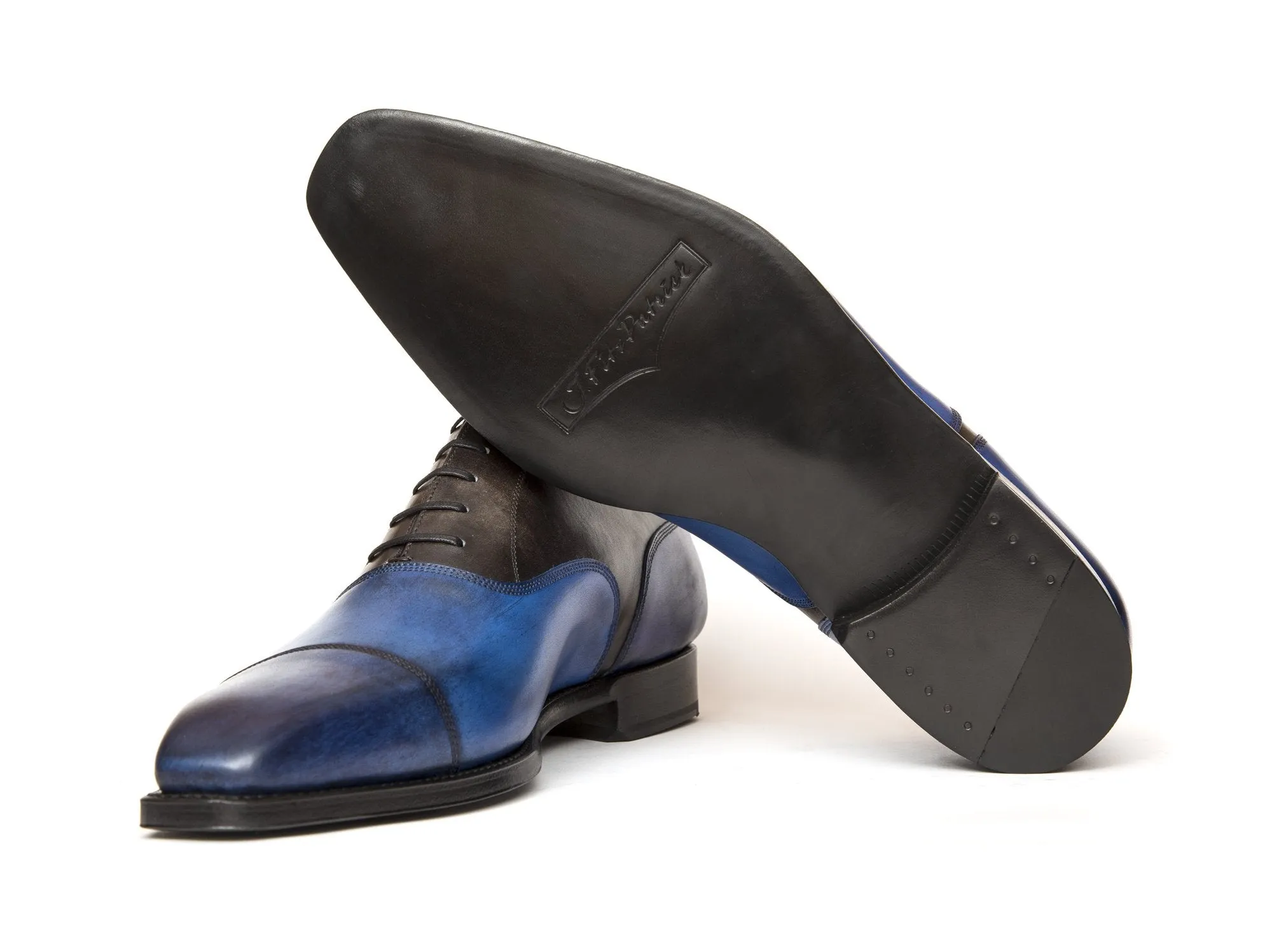 Magnolia - MTO - Sky Blue Calf / Grey Museum Calf - MGF Last - Single Leather Sole