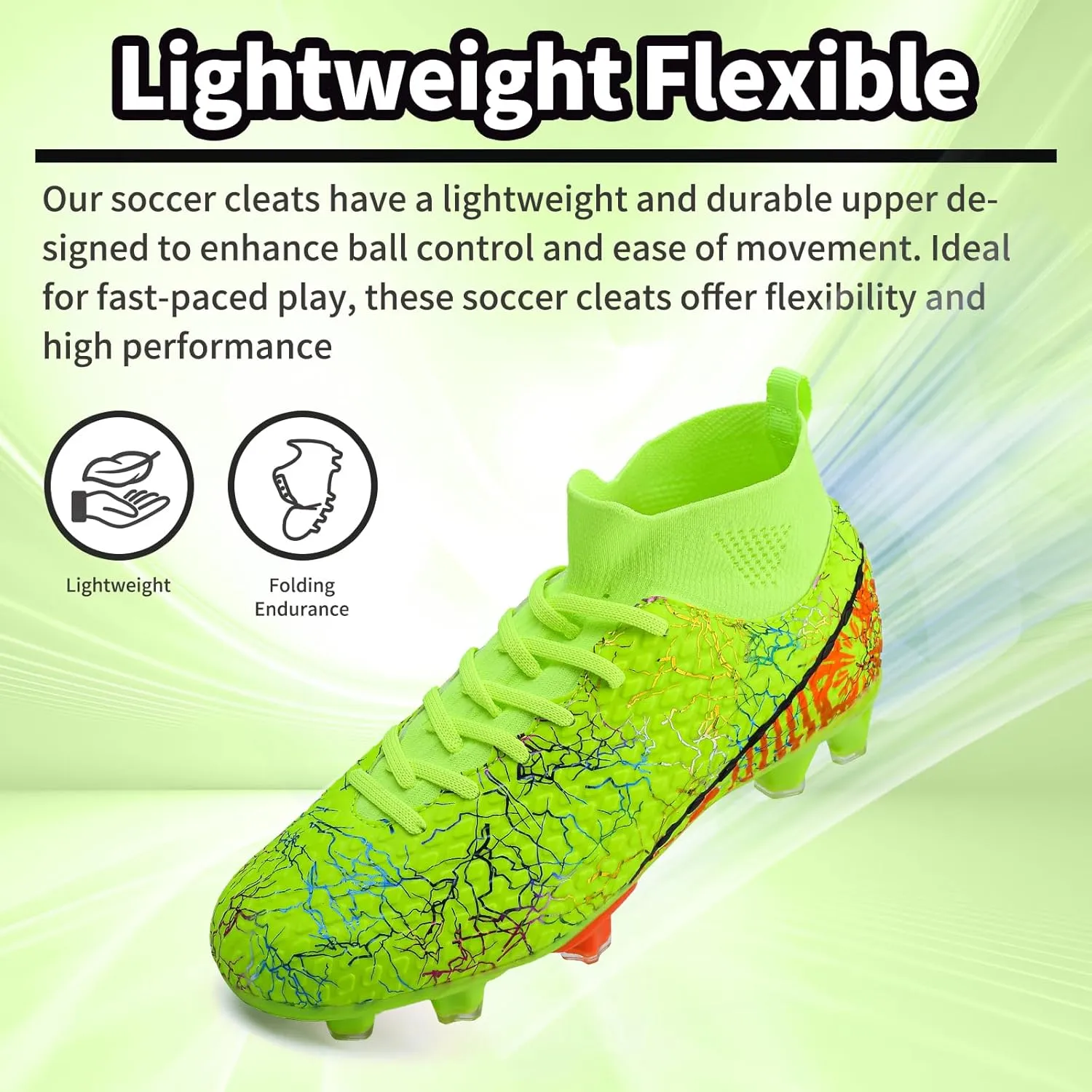 Men Soccer Cleats Women Football Cleats for Big Boy AG/FG