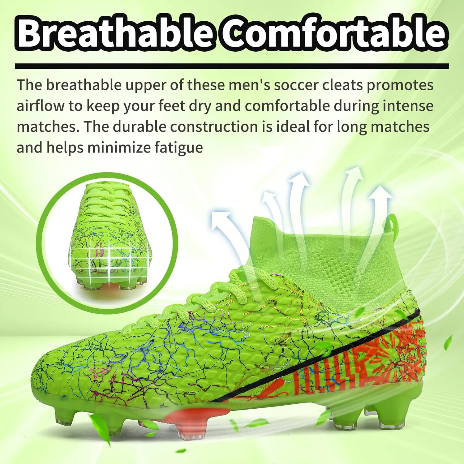 Men Soccer Cleats Women Football Cleats for Big Boy AG/FG