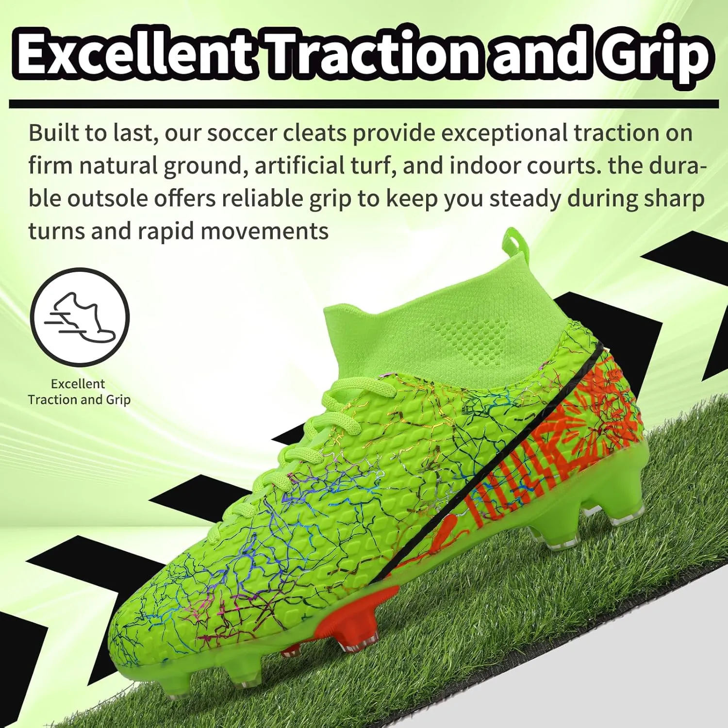 Men Soccer Cleats Women Football Cleats for Big Boy AG/FG
