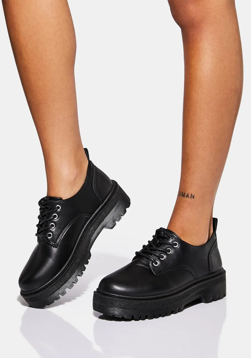 Noir Extra Credit Chunky Oxfords
