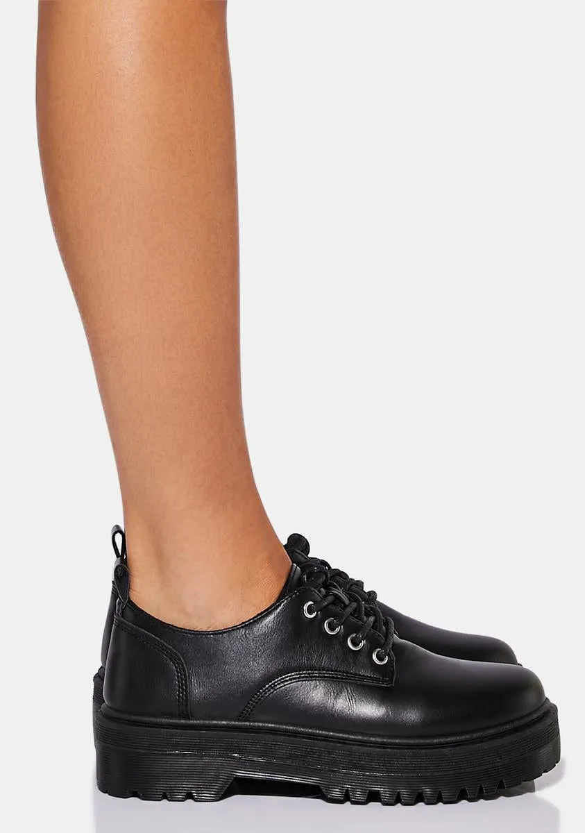 Noir Extra Credit Chunky Oxfords