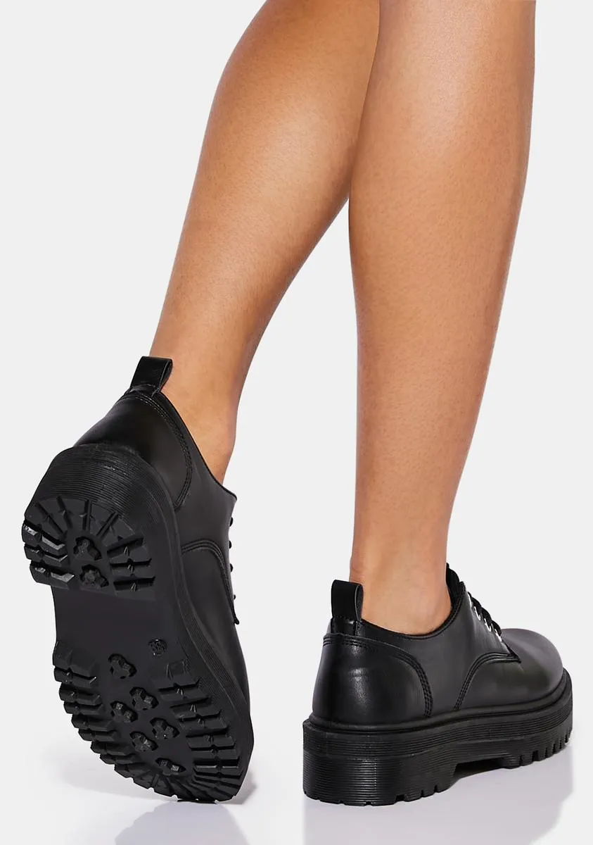 Noir Extra Credit Chunky Oxfords