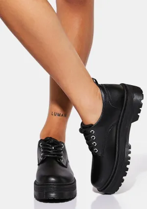 Noir Extra Credit Chunky Oxfords