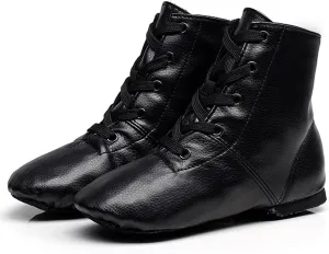 ONAIC Womens Practice Dance Shoes Ballroom Shoes Leather Ankle Boots Latin Salsa Platform Shoes Lace-Up Modern Shoes