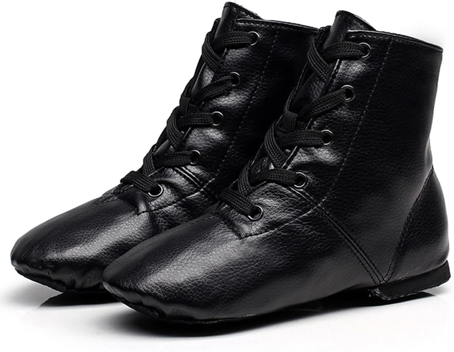 ONAIC Womens Practice Dance Shoes Ballroom Shoes Leather Ankle Boots Latin Salsa Platform Shoes Lace-Up Modern Shoes