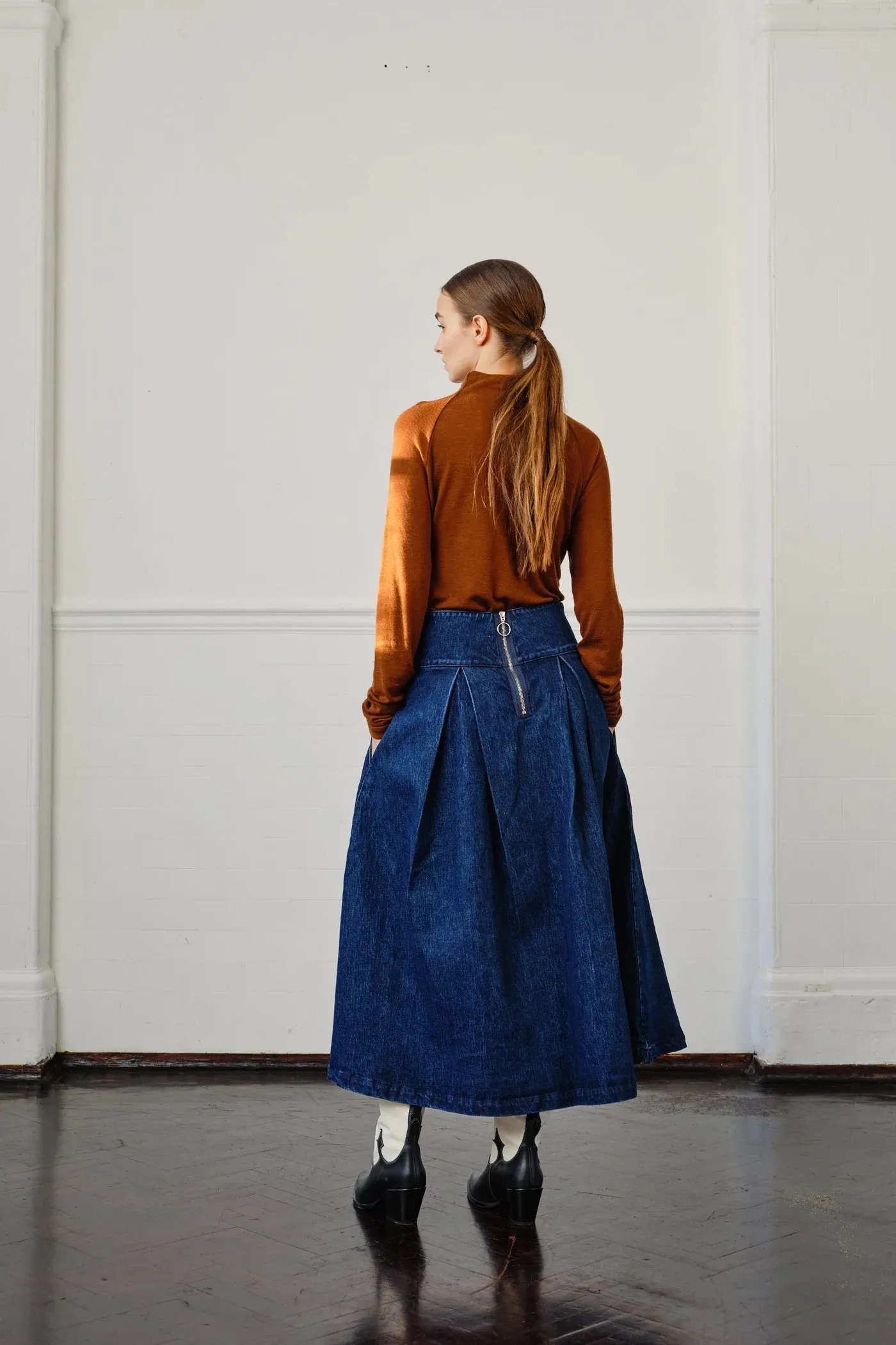 seventy   mochi Maddie denim skirt Dark Americana