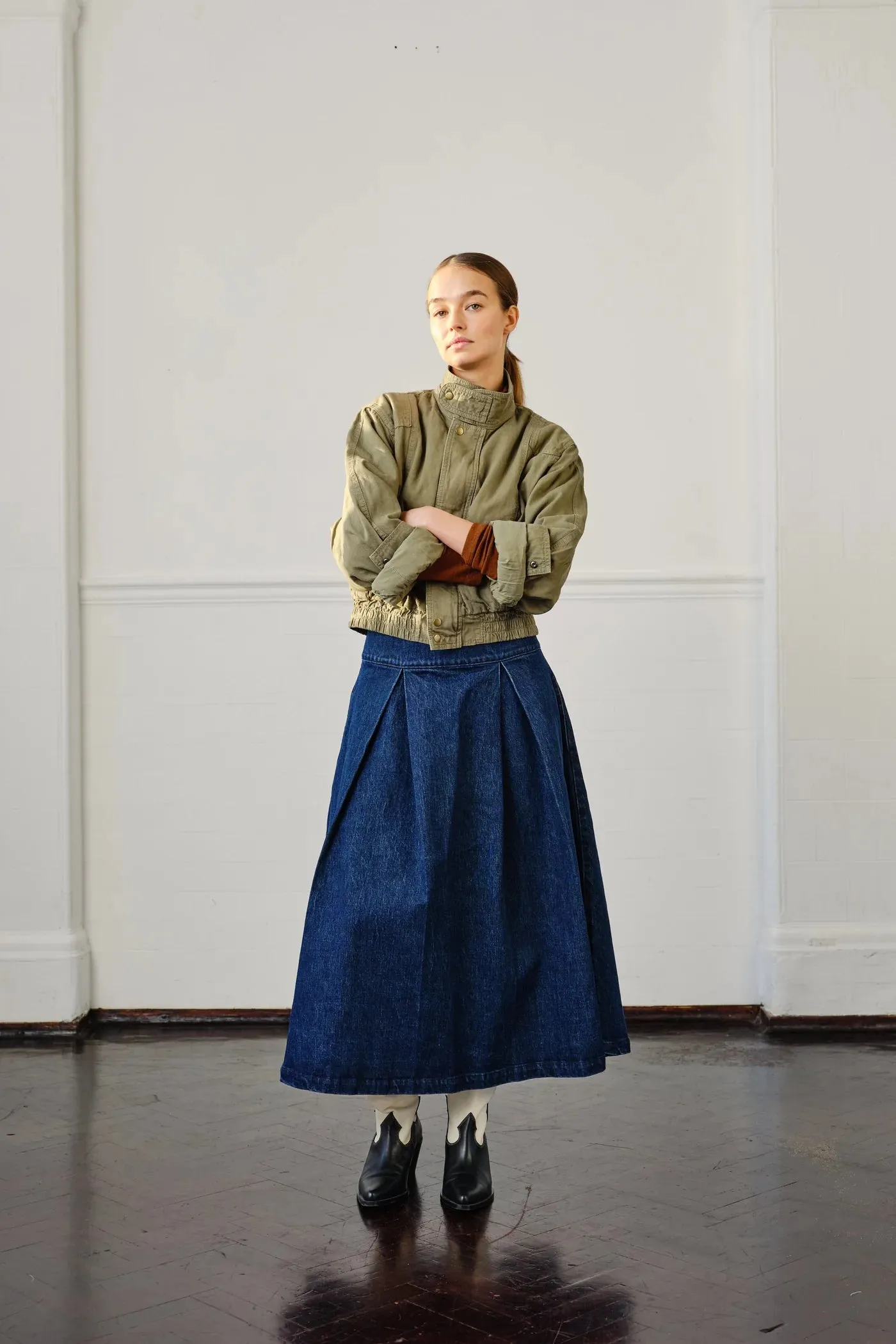 seventy   mochi Maddie denim skirt Dark Americana