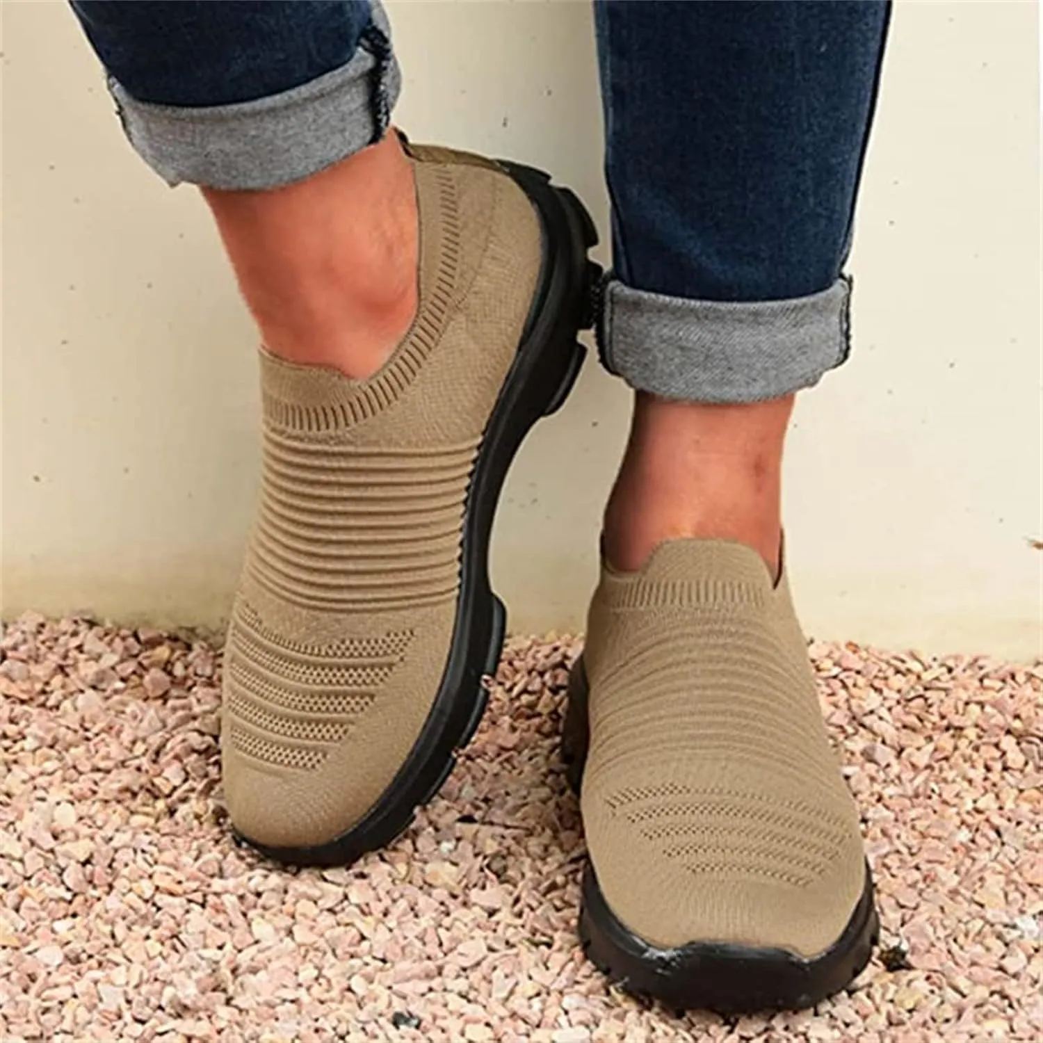 Shoes For Women Sneakers Trendy Walking Tennis Shoes Slip On Memory Foam Casual Athletic Running Sneakers for Gym Travel