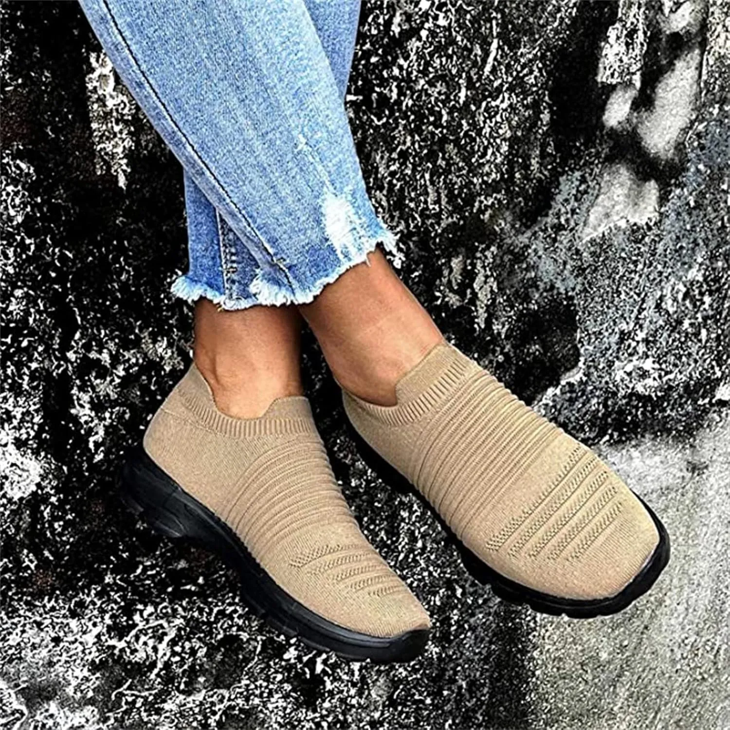 Shoes For Women Sneakers Trendy Walking Tennis Shoes Slip On Memory Foam Casual Athletic Running Sneakers for Gym Travel