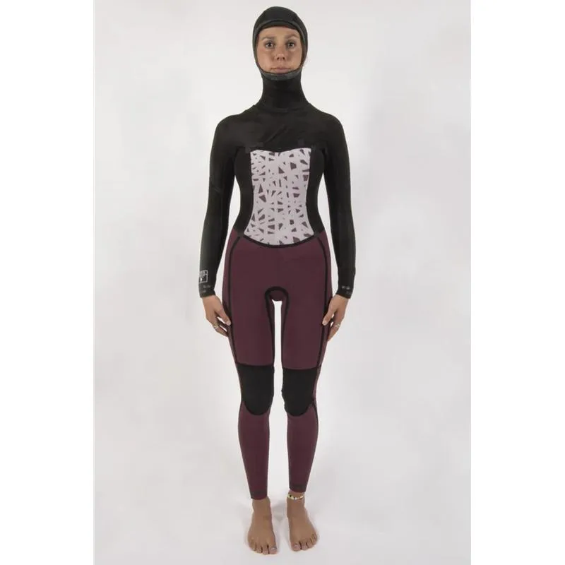 Sisstr Damen Neoprenanzug 7 Seas 5/4mm Chestzip mit Hood - Solid Black