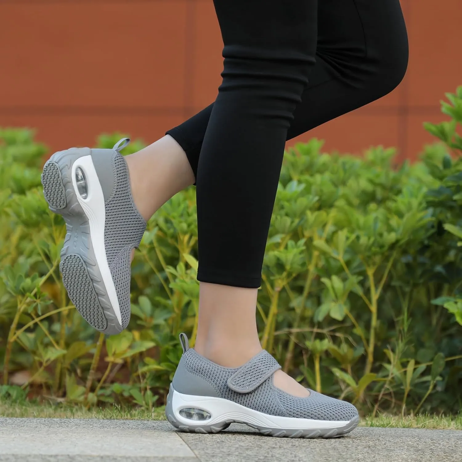 STQ Womens Walking Shoes Non Slip Orthopedic Shoes Adjustable Mary Jane Shoes