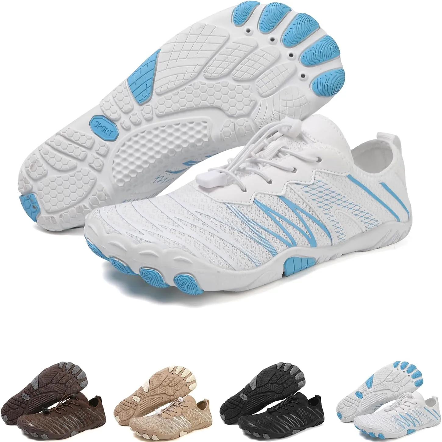 Summer Wading Sneakers for Women Men, Non-Slip Waterproof Quick Drying Soft Soled Shock Absorbing Barefoot Shoes, Hiking Shoes