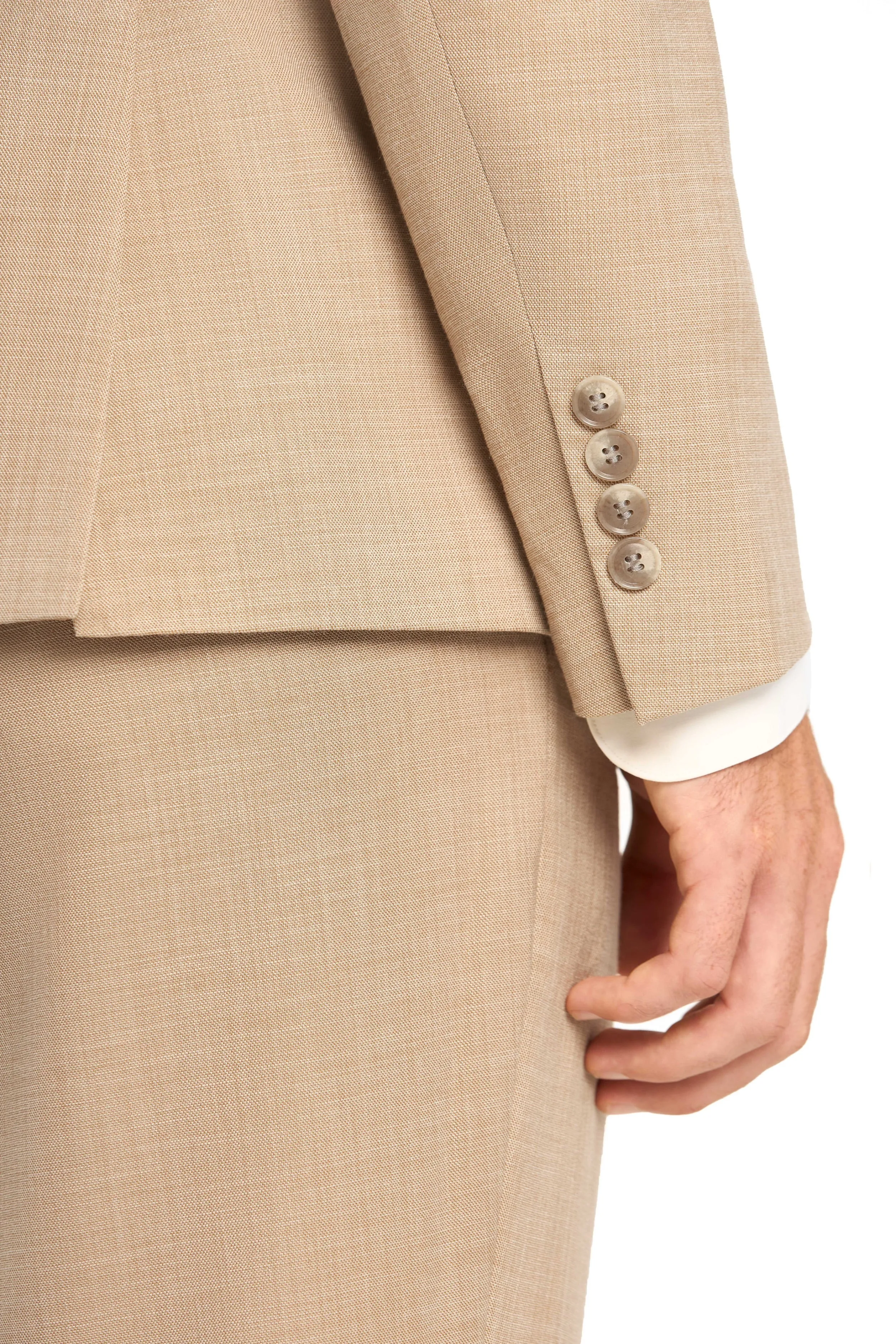 Tan Sharkskin 2 Button Suit