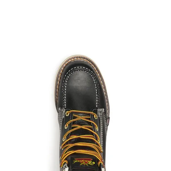Thorogood Men's 6" American Heritage Black Moc Toe Maxwear Wedge Work Boot