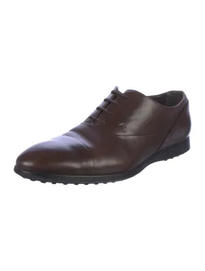 TOD’S Brown Leather Oxfords SHOES SIZE UK 8.5 men