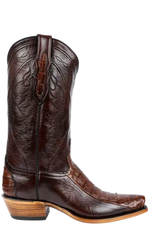 Tony Lama Caiman & Goat Cowboy Boots - Black Cherry