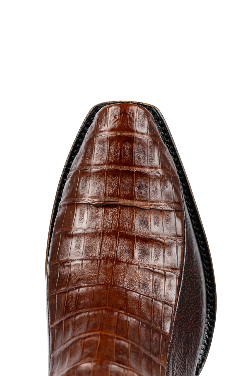 Tony Lama Caiman & Goat Cowboy Boots - Black Cherry