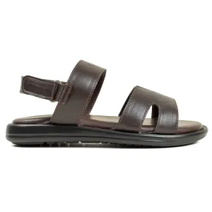 Vibrant Children's Sandal - Brown Synthetic Leather, Lightweight PU Sole, Comfortable Padded Insole
