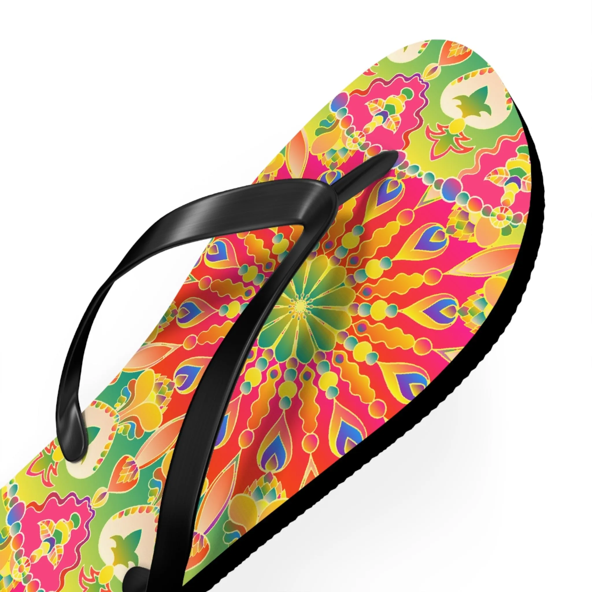 Vibrant Mandala Flip Flops - Bohemian Style