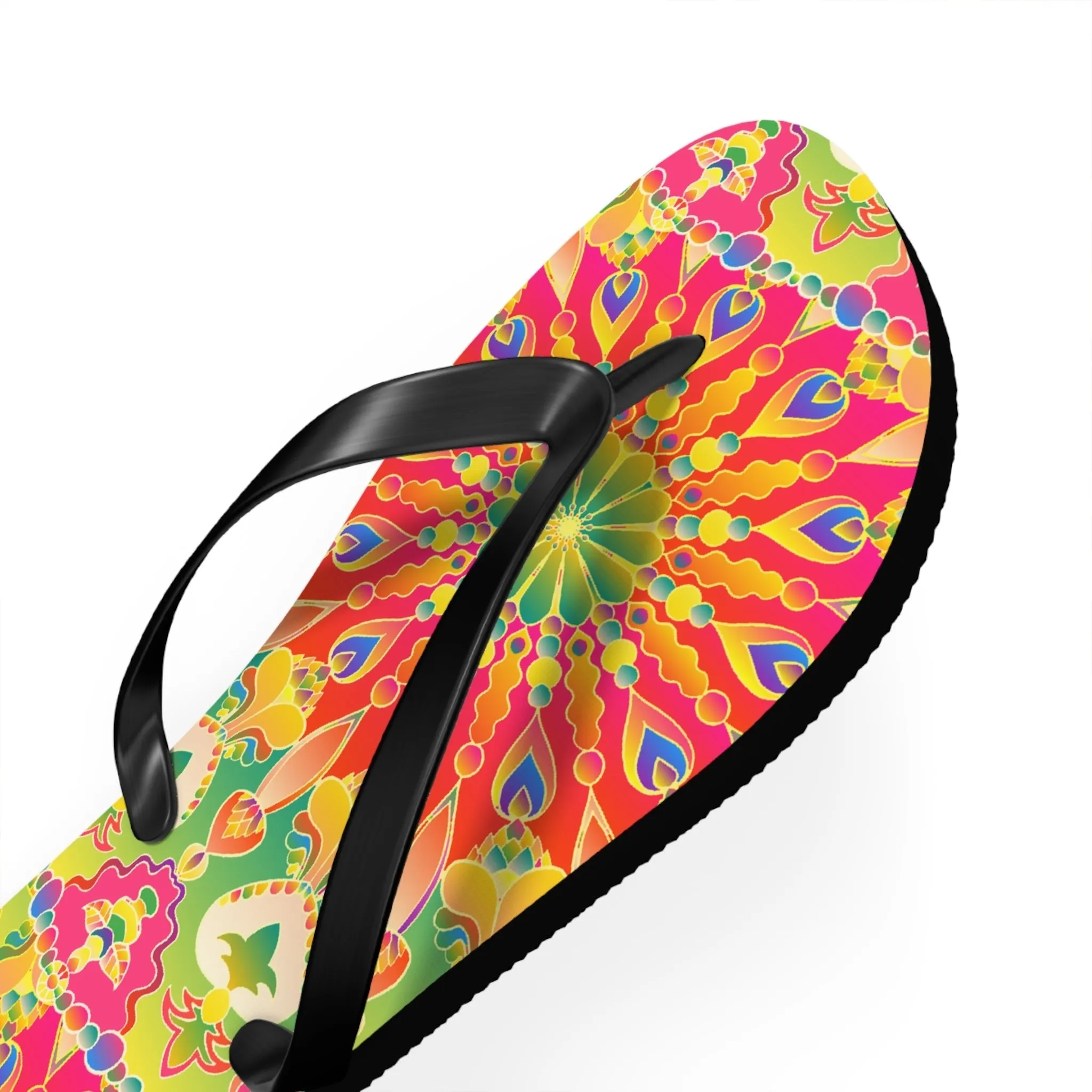 Vibrant Mandala Flip Flops - Bohemian Style