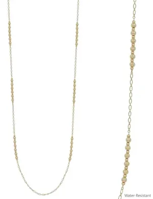 Water-Resistant Beaded Chain Necklace  Gold and Silver  Pool Ready